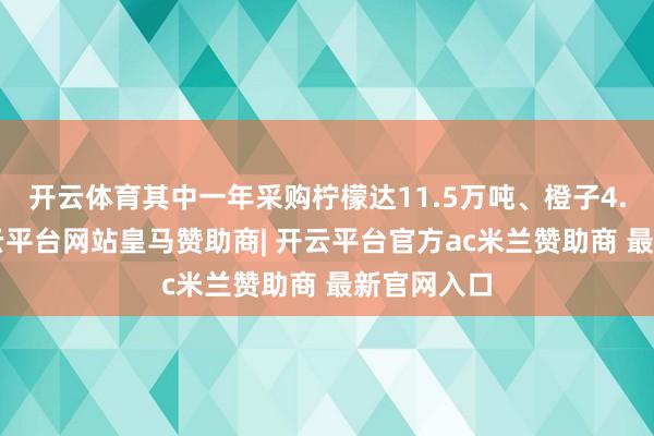 开云体育其中一年采购柠檬达11.5万吨、橙子4.6万吨-开云平台网站皇马赞助商| 开云平台官方ac米兰赞助商 最新官网入口