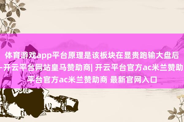 体育游戏app平台原理是该板块在显贵跑输大盘后估值具有引诱力-开云平台网站皇马赞助商| 开云平台官方ac米兰赞助商 最新官网入口
