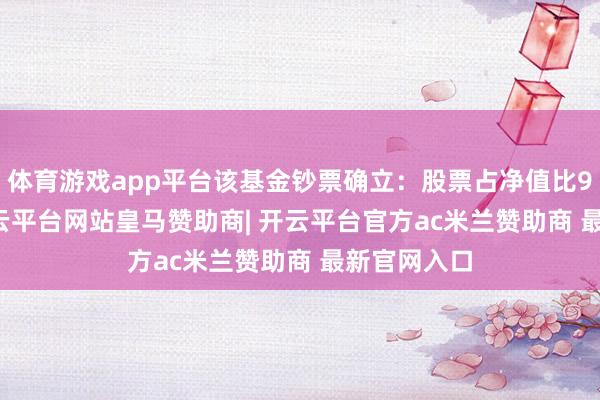 体育游戏app平台该基金钞票确立：股票占净值比92.84%-开云平台网站皇马赞助商| 开云平台官方ac米兰赞助商 最新官网入口
