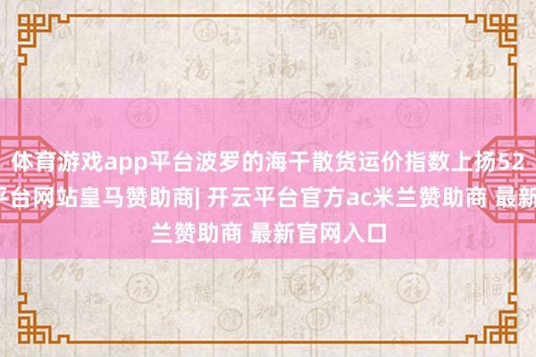 体育游戏app平台波罗的海干散货运价指数上扬52点-开云平台网站皇马赞助商| 开云平台官方ac米兰赞助商 最新官网入口