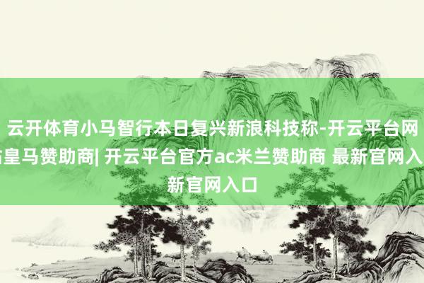 云开体育小马智行本日复兴新浪科技称-开云平台网站皇马赞助商| 开云平台官方ac米兰赞助商 最新官网入口