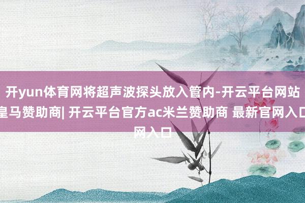 开yun体育网将超声波探头放入管内-开云平台网站皇马赞助商| 开云平台官方ac米兰赞助商 最新官网入口