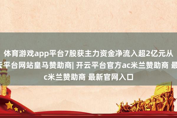 体育游戏app平台7股获主力资金净流入超2亿元从个股看-开云平台网站皇马赞助商| 开云平台官方ac米兰赞助商 最新官网入口