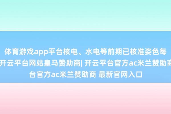 体育游戏app平台核电、水电等前期已核准姿色每年若如期投产-开云平台网站皇马赞助商| 开云平台官方ac米兰赞助商 最新官网入口